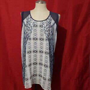 CAbi Light Blue Gray Tunic Top Sleeveless Lined M